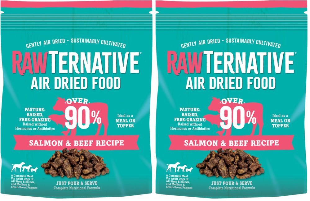 Grandma Mae's RawTernative: alimento para perros con salmón, alto en proteína.