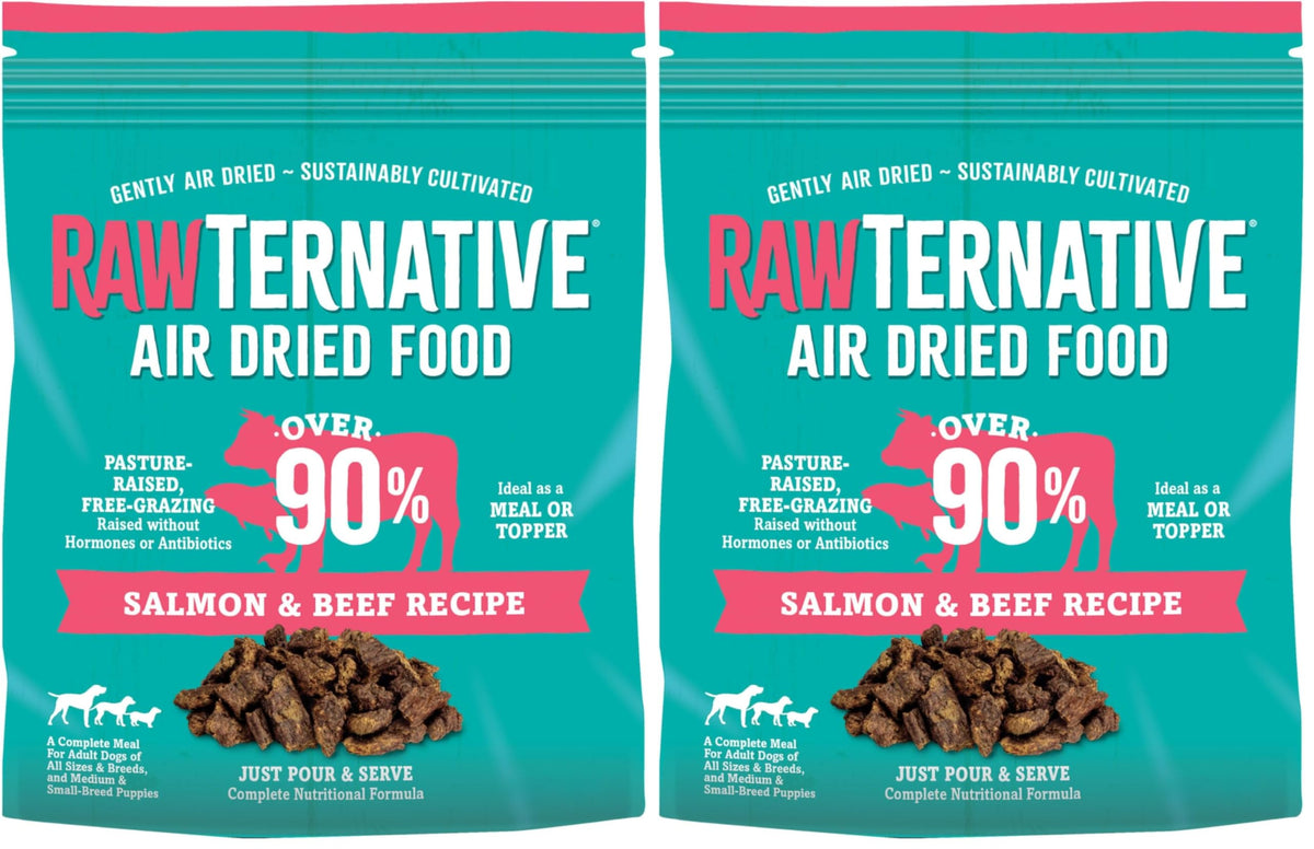 Grandma Mae's RawTernative: alimento para perros con salmón, alto en proteína.