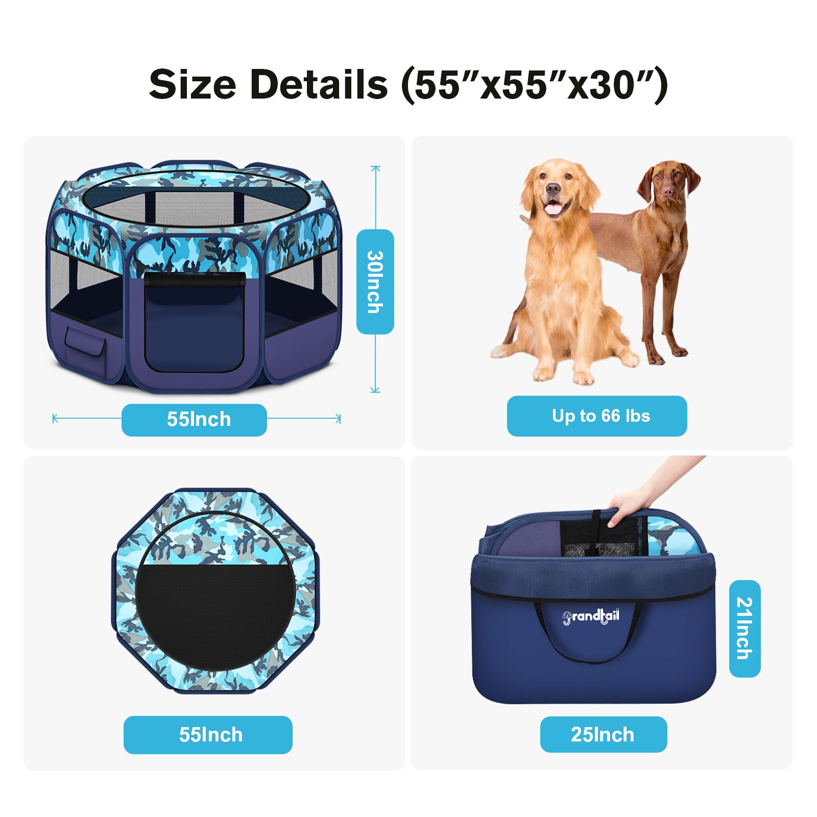 Grandtail cuenco plegable para mascotas 16oz, práctico para viajes