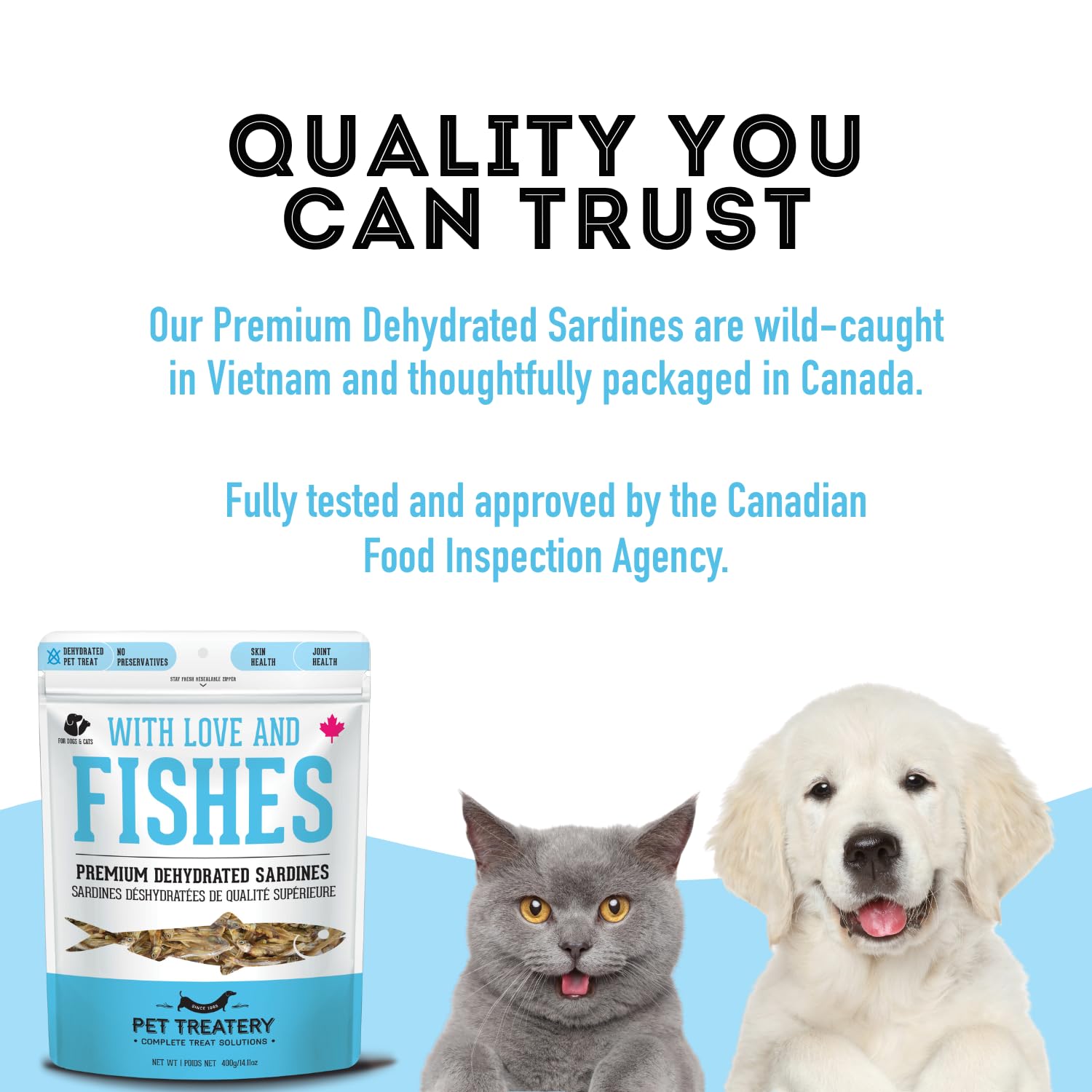 Granville Island Pet Treatery sardinas una fuente de proteína para mascotas