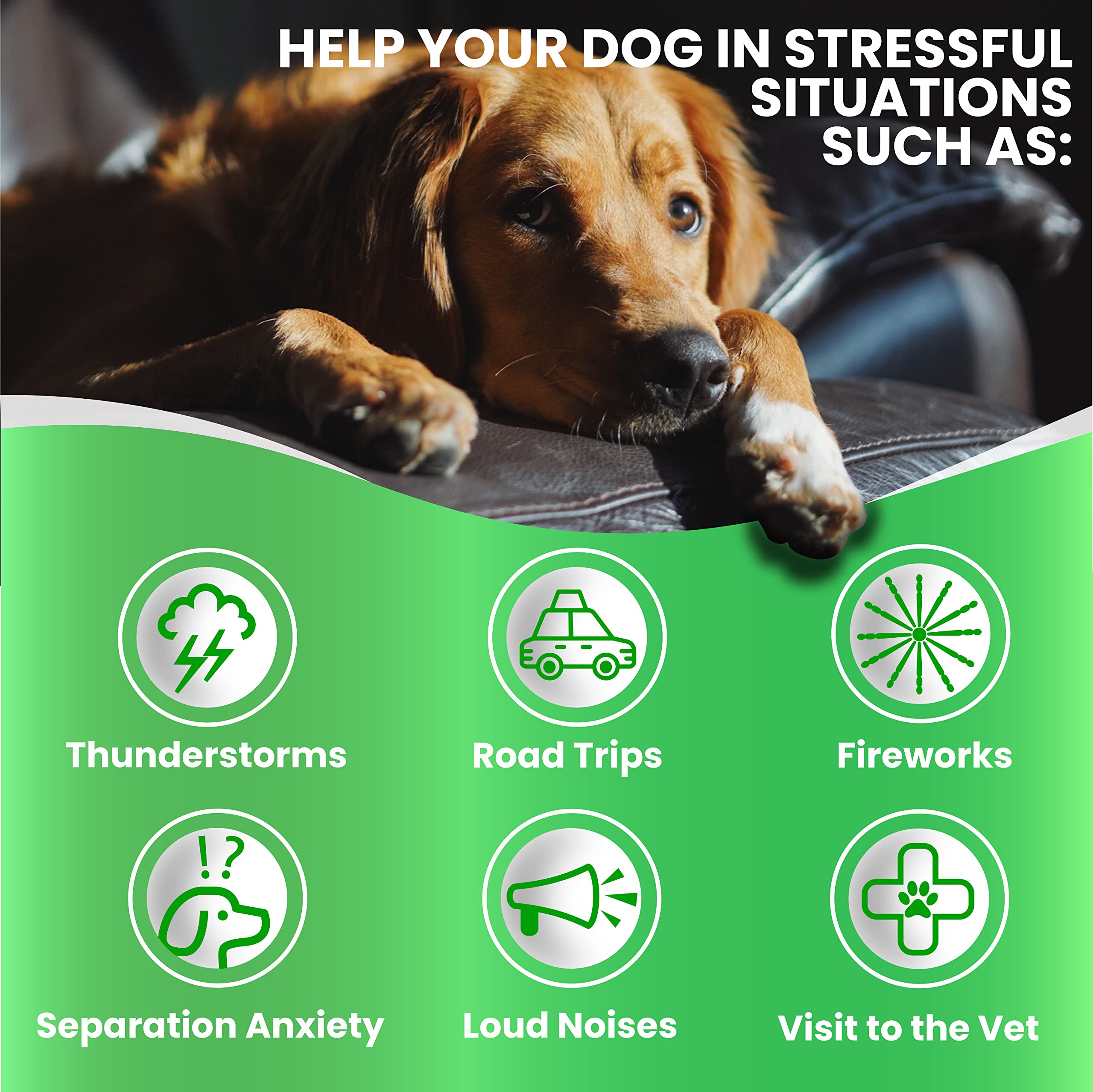 Masticables Grateful Pawz para perros, favorecen dormir plácidamente por la noche.