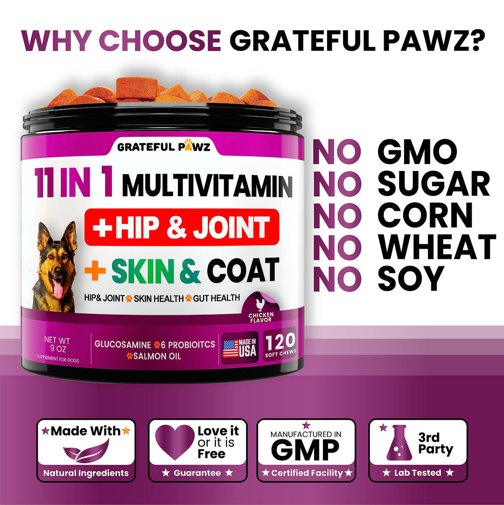 Grateful Pawz soporte inmunitario para perros sanos y activos