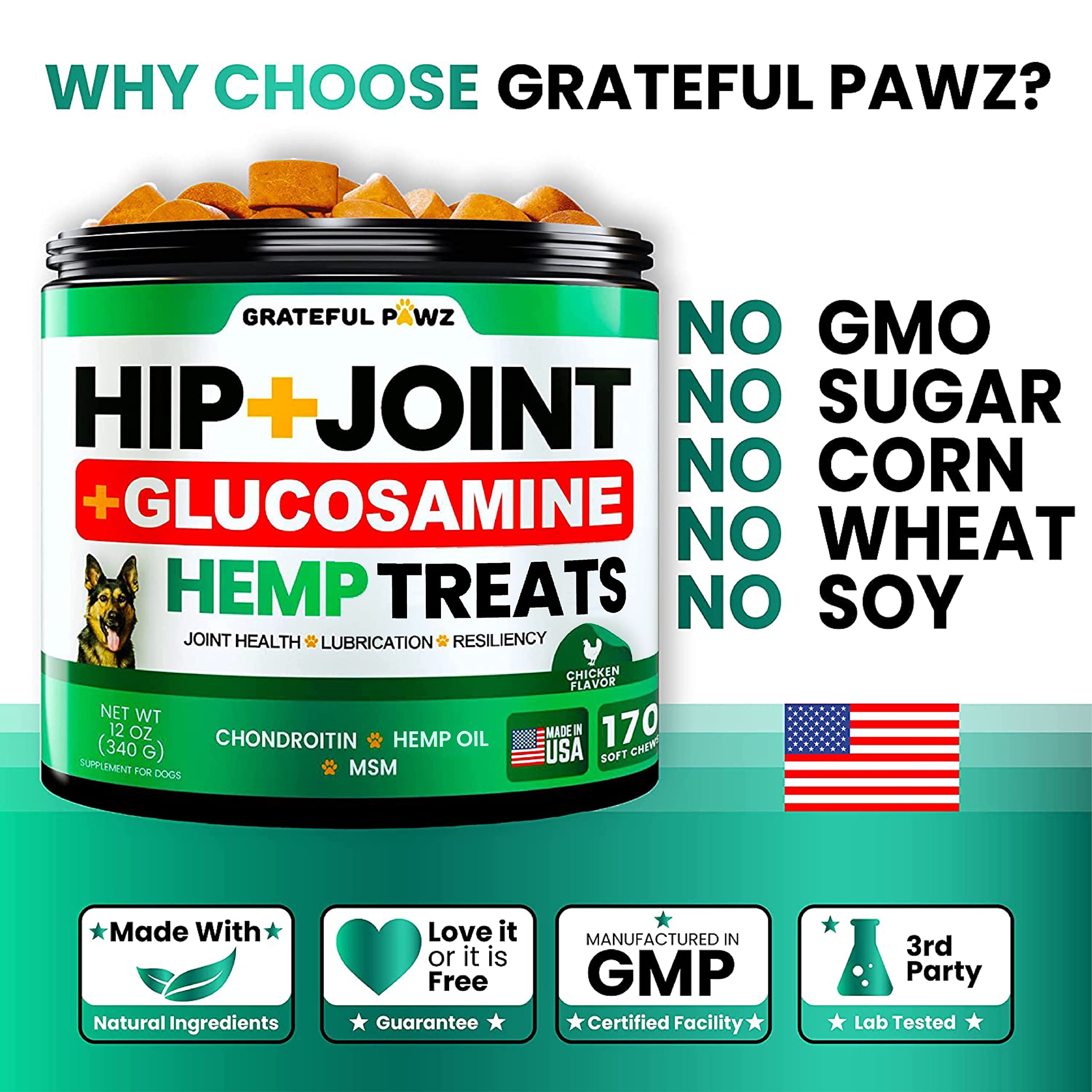 Grateful Pawz Uso diario para entrenamiento y recompensa.