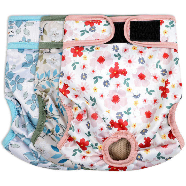 Grecle pañales para perra, ajuste de talla para razas distintas, cómodo y seguro.