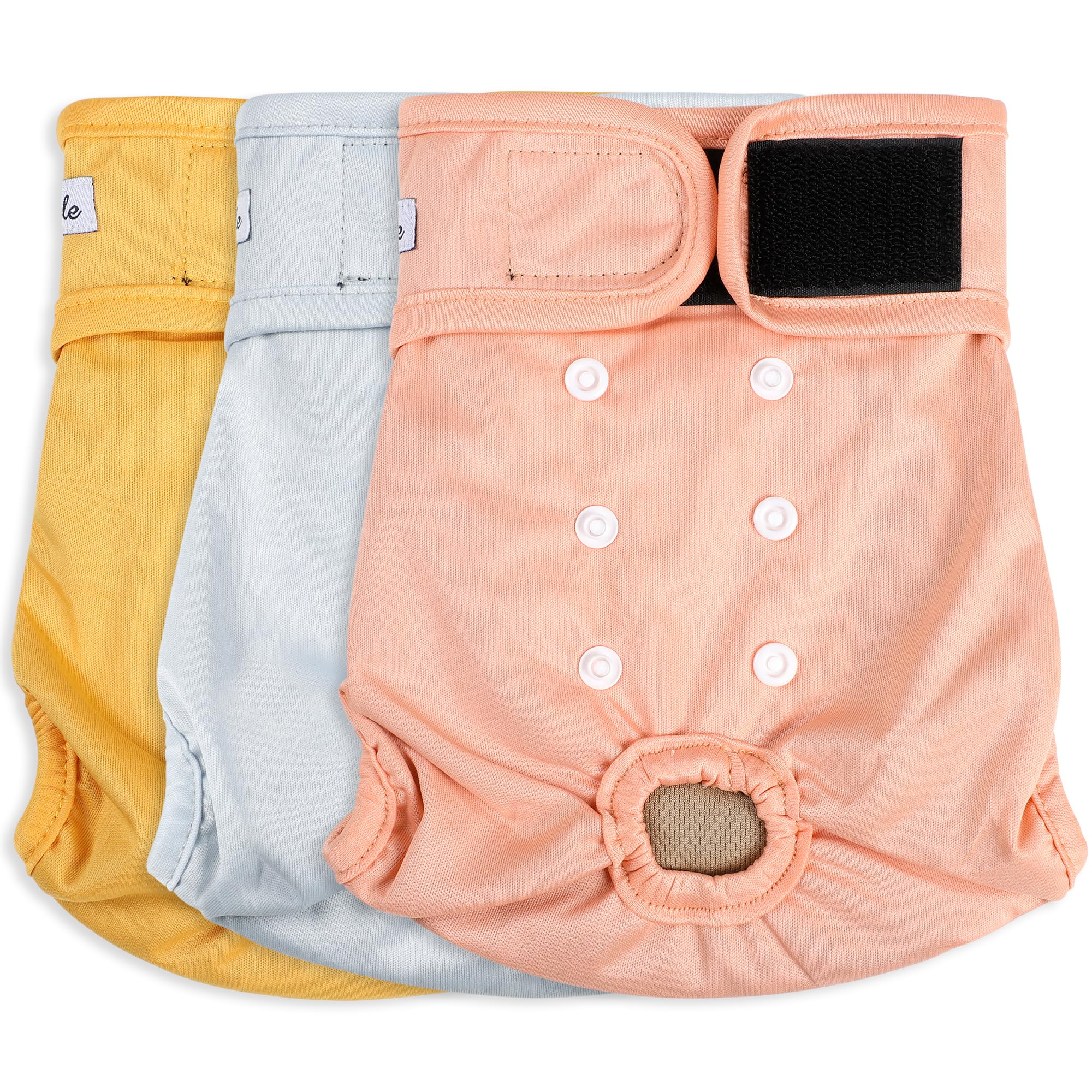 Grecle pañales para perras en celo, color amarillo, talla XXL, cómodo y seguro.