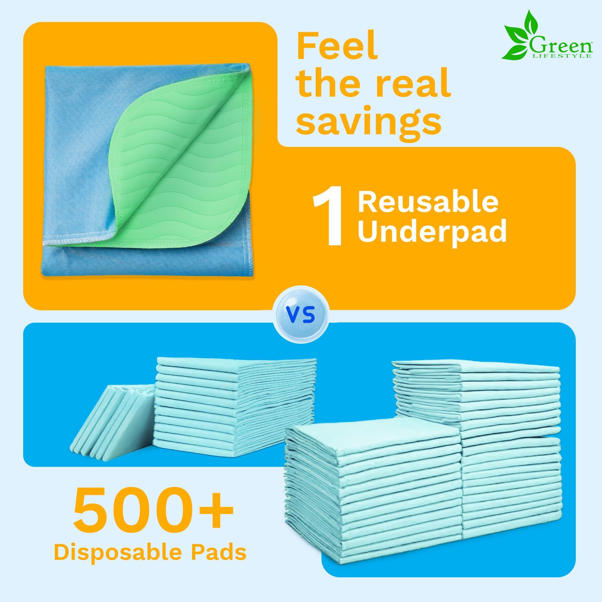 Paquete de 10 protectores lavables Green Lifestyle de 34x36 cm para distintas superficies.