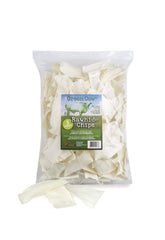GreenCow Rawhide Chips: bolsa de 5 libras para masticación duradera de perros grandes.