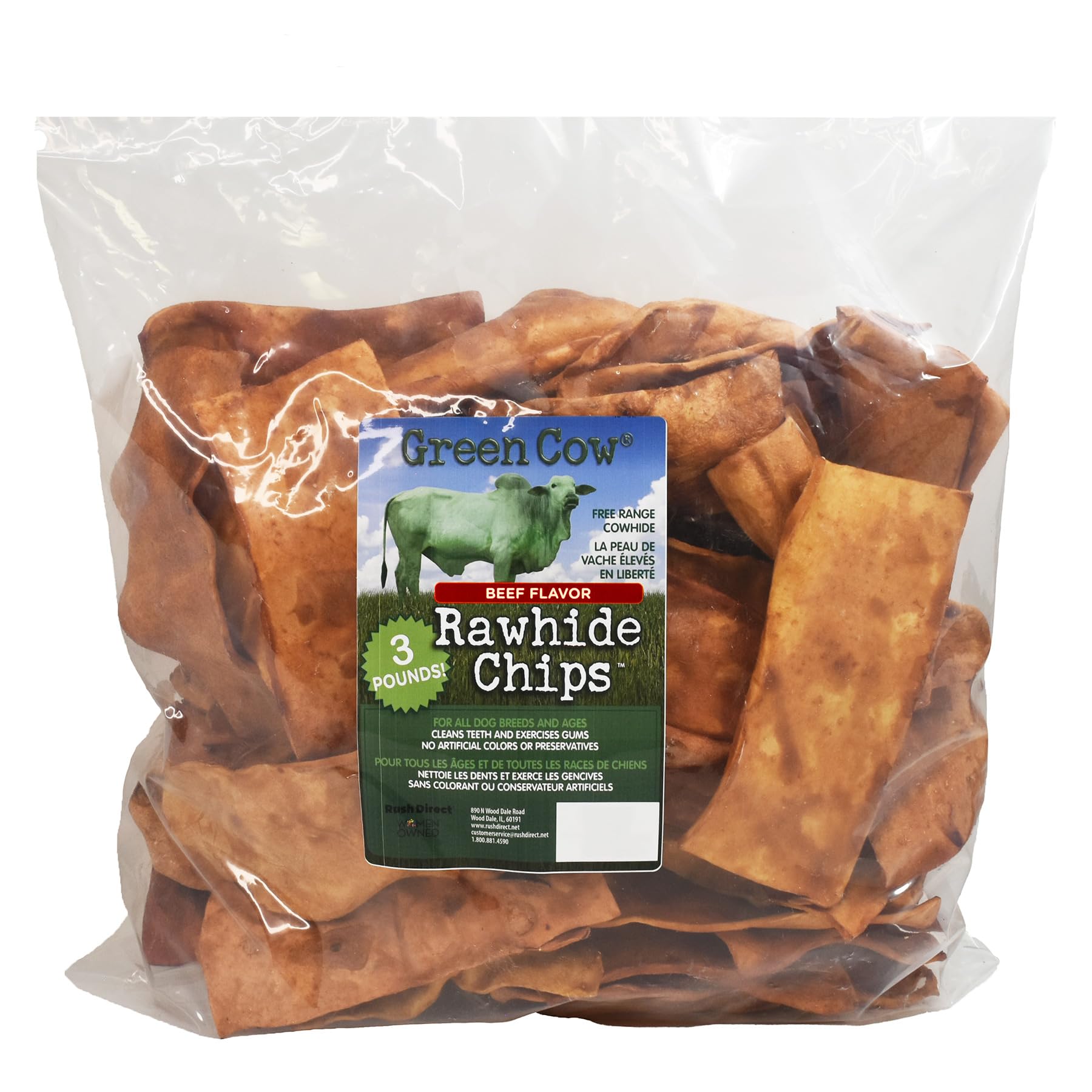 GreenCow Rawhide Chips cuidado dental al masticar y reducir placa