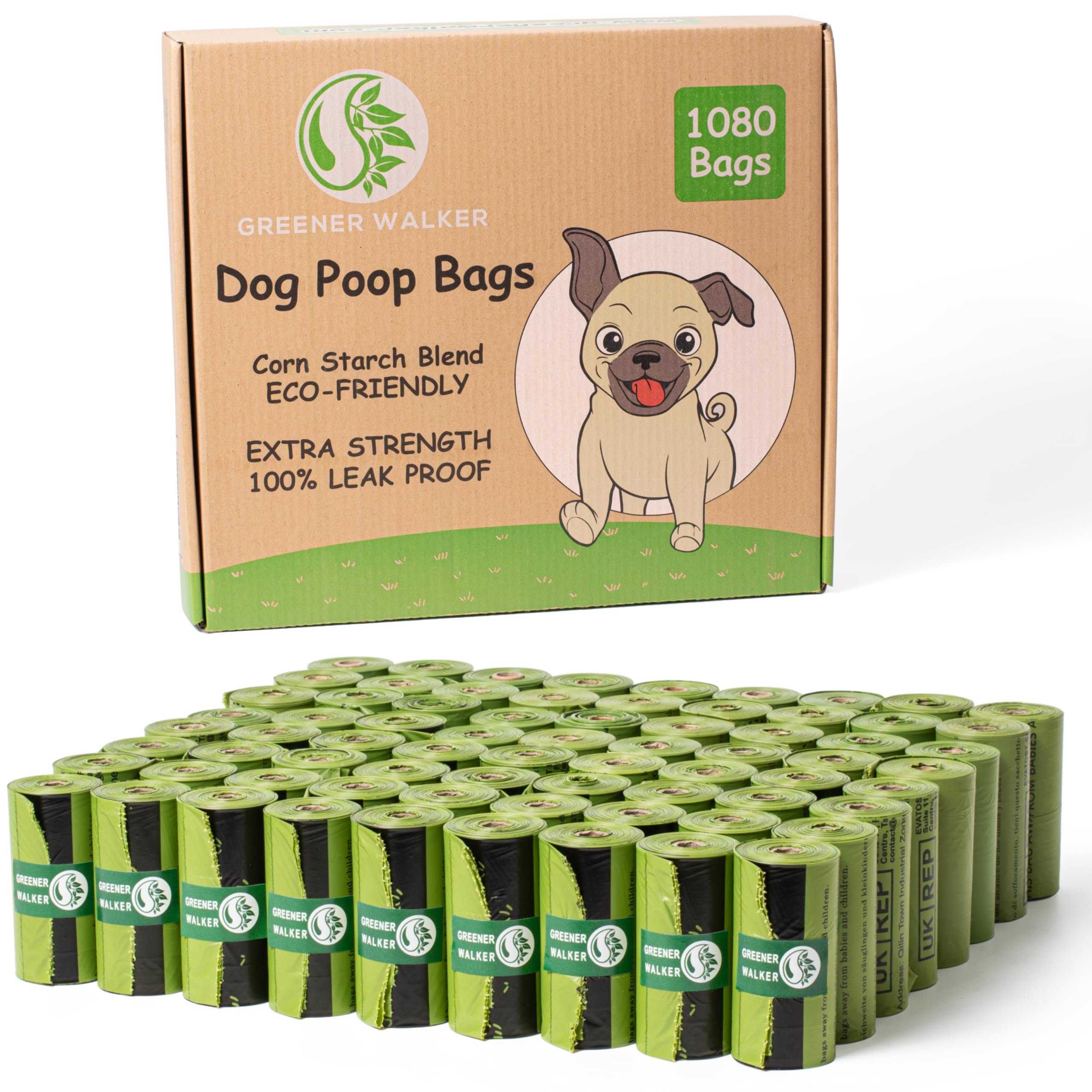 Greener Walker bolsas desechos perro 1080: recogida higiénica y segura.