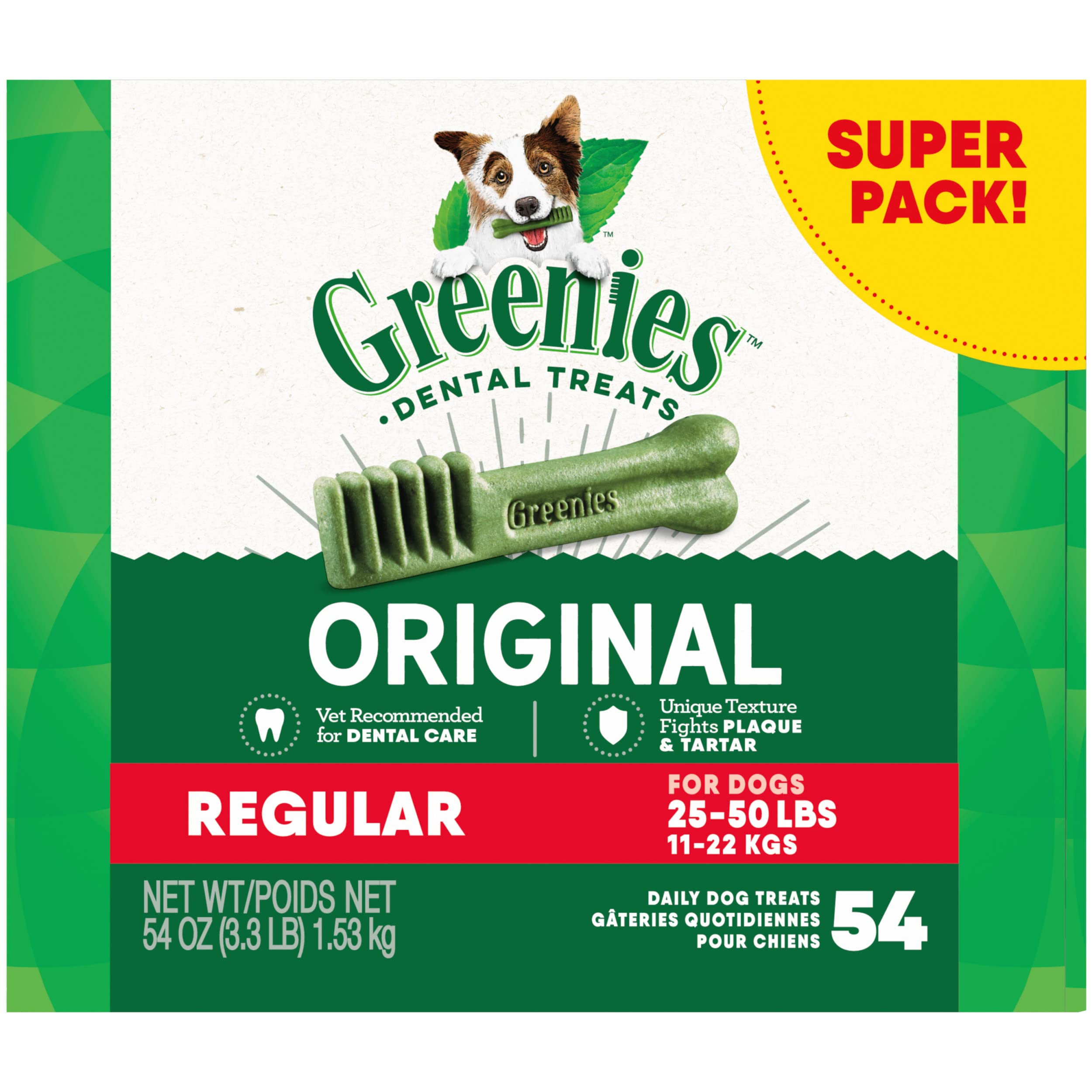 Greenies Original para perros, paquete-54-onzas, ideal para la rutina diaria.