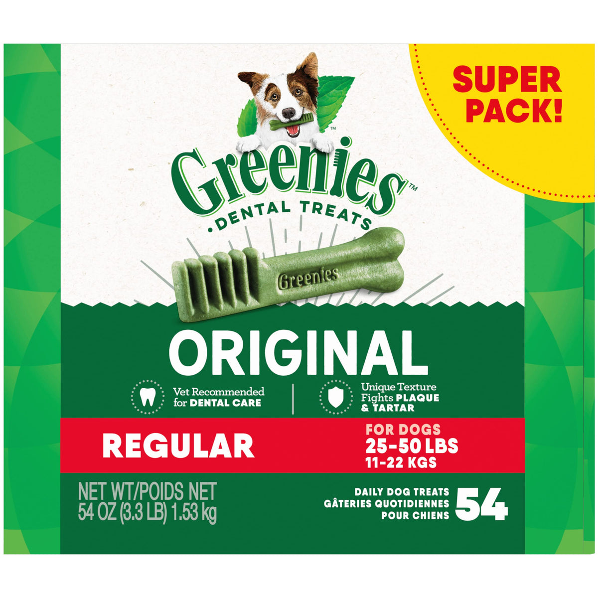 Greenies Original para perros, paquete-54-onzas, ideal para la rutina diaria.