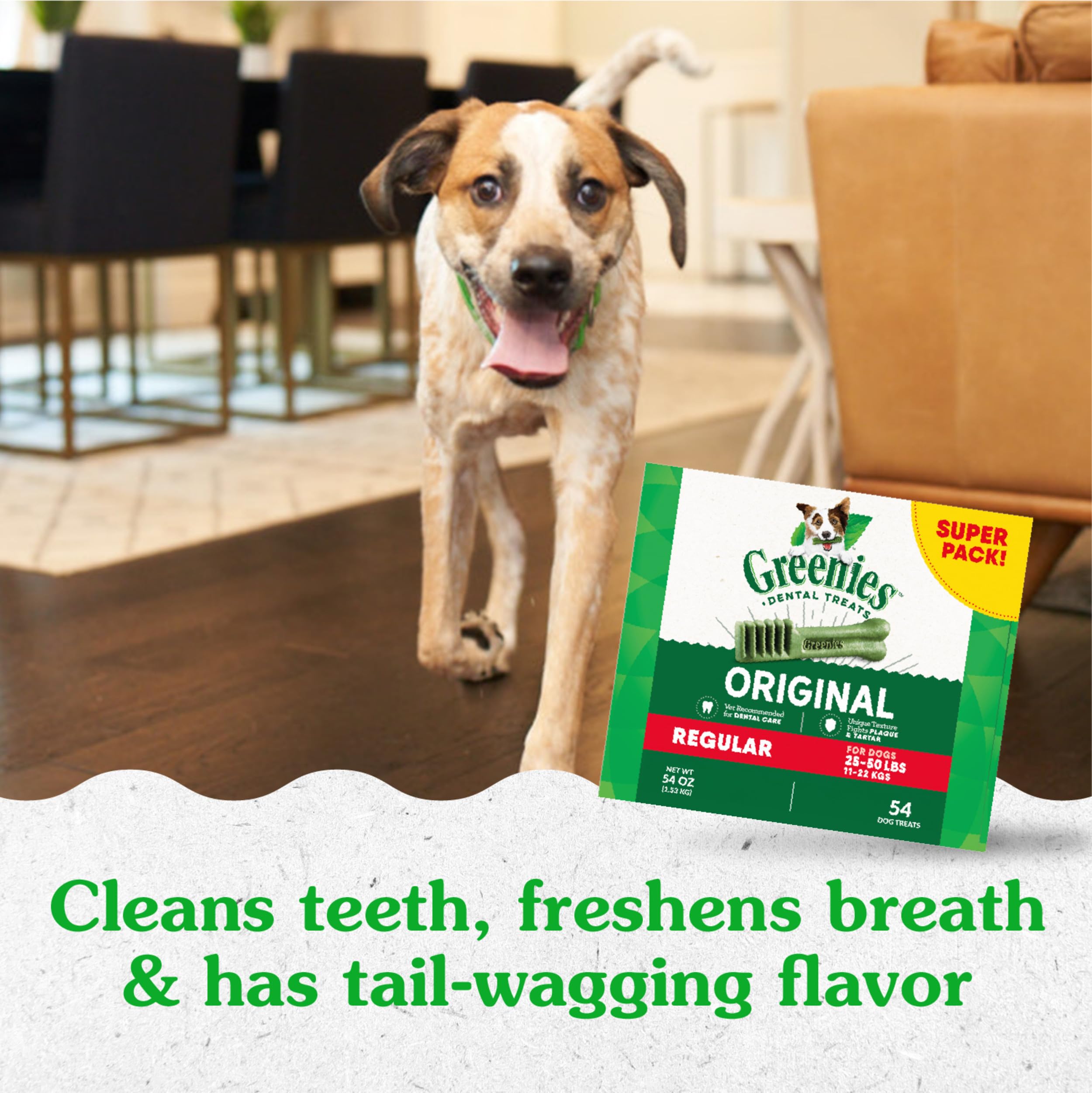 Greenies Original, VOHC-premiado, cuidado bucal recomendado para casa.