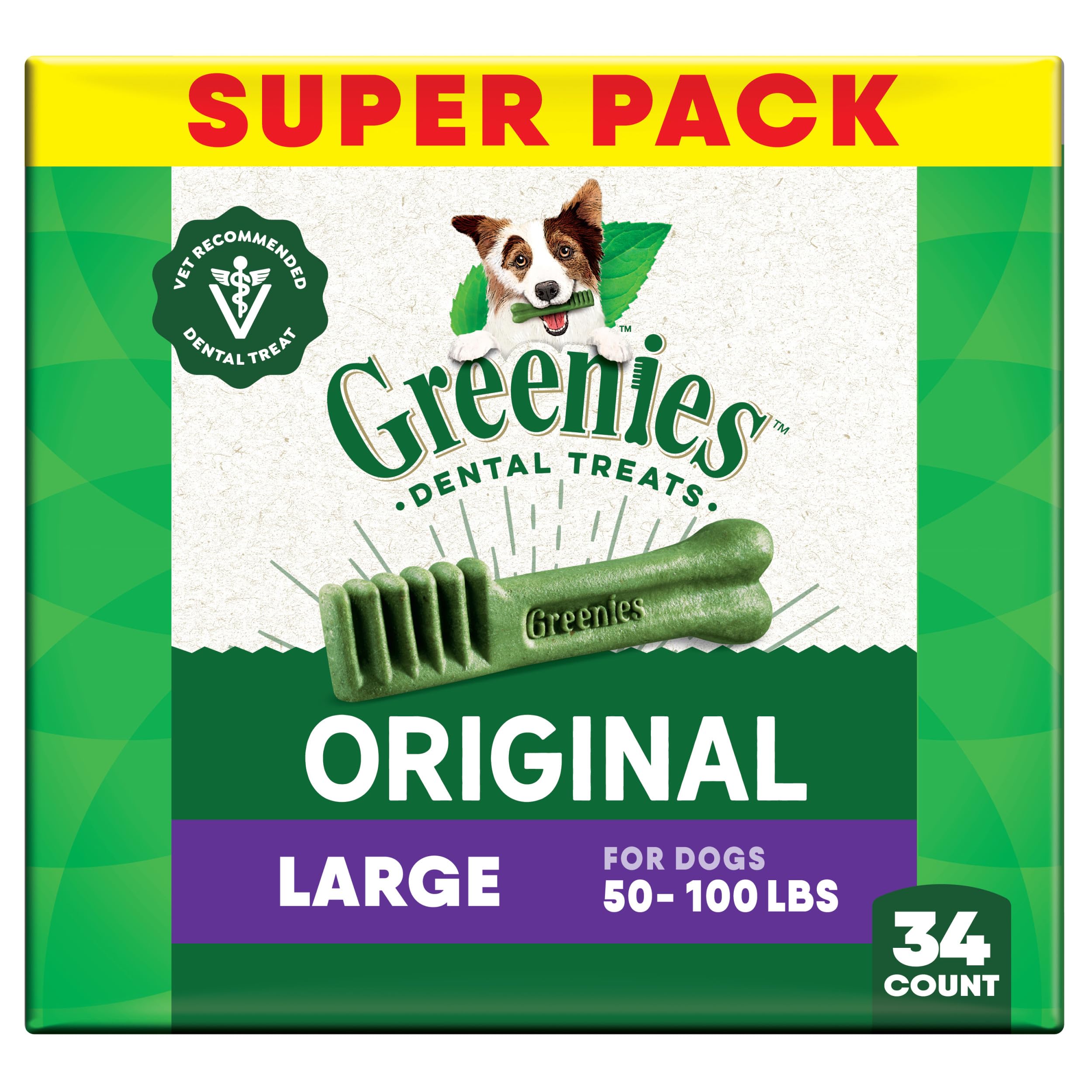 Greenies empaque 54oz original, ideal para iniciar la rutina diaria de cuidado dental.