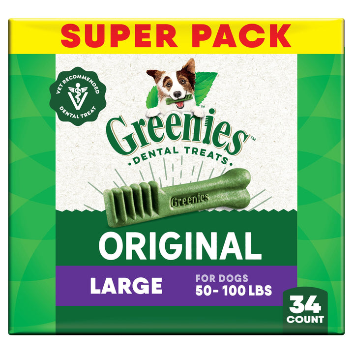 Greenies empaque 54oz original, ideal para iniciar la rutina diaria de cuidado dental.