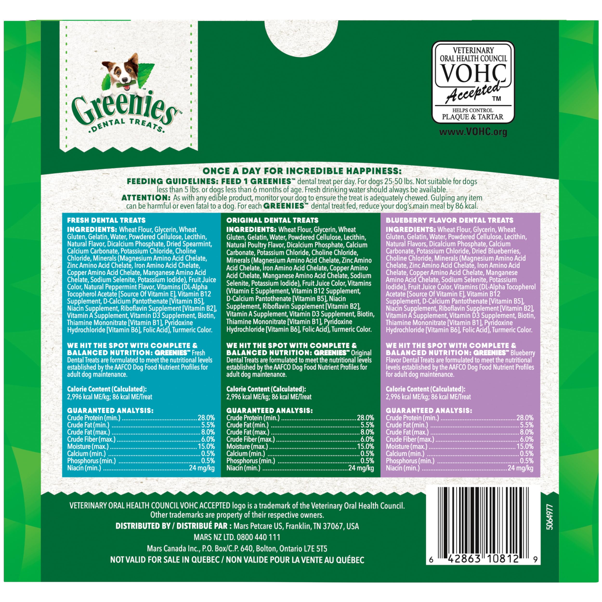 Greenies masticables para uso diario y salud bucal