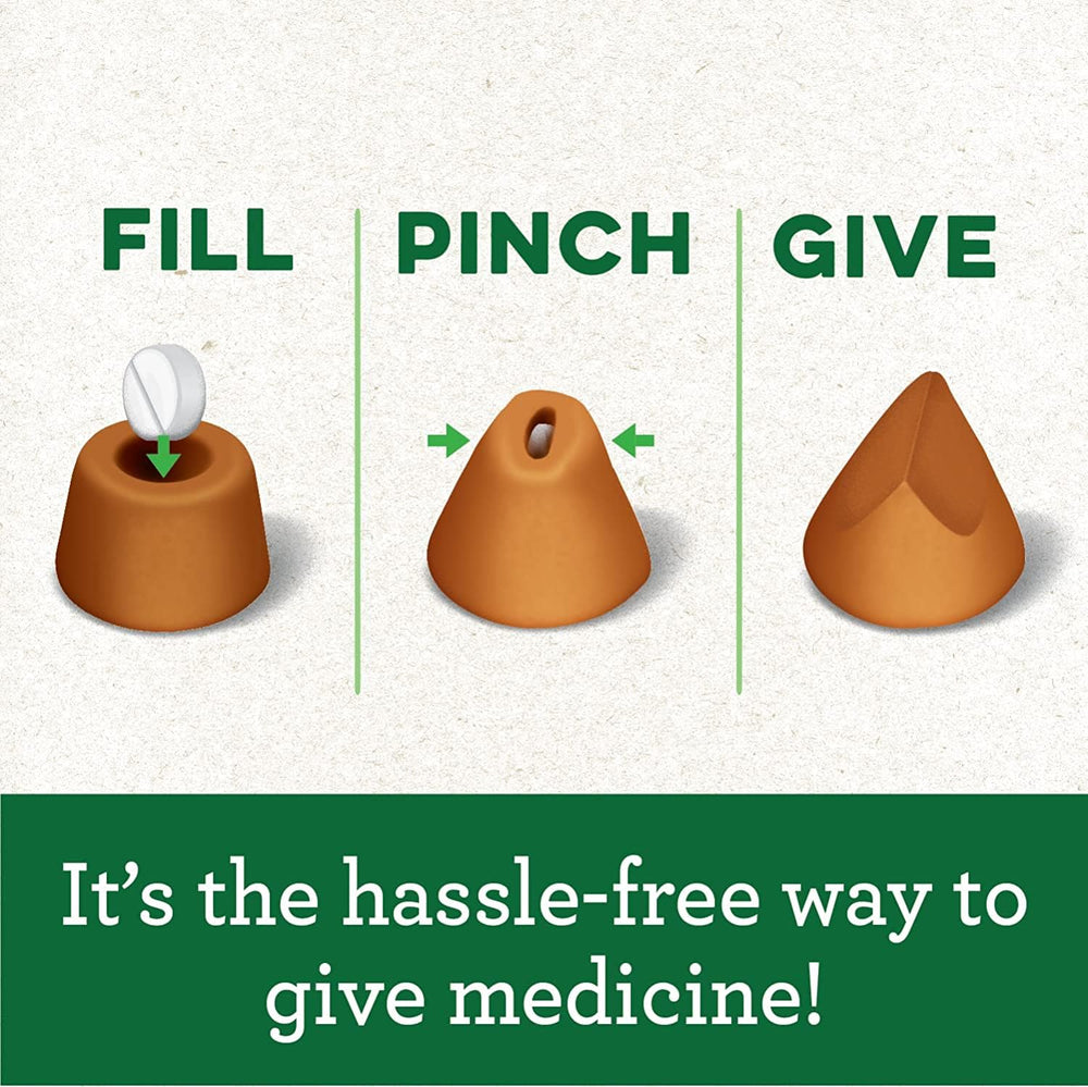 Greenies bolsillos para pastillas, diseñados por veterinarios para una entrega confiable de pastillas.