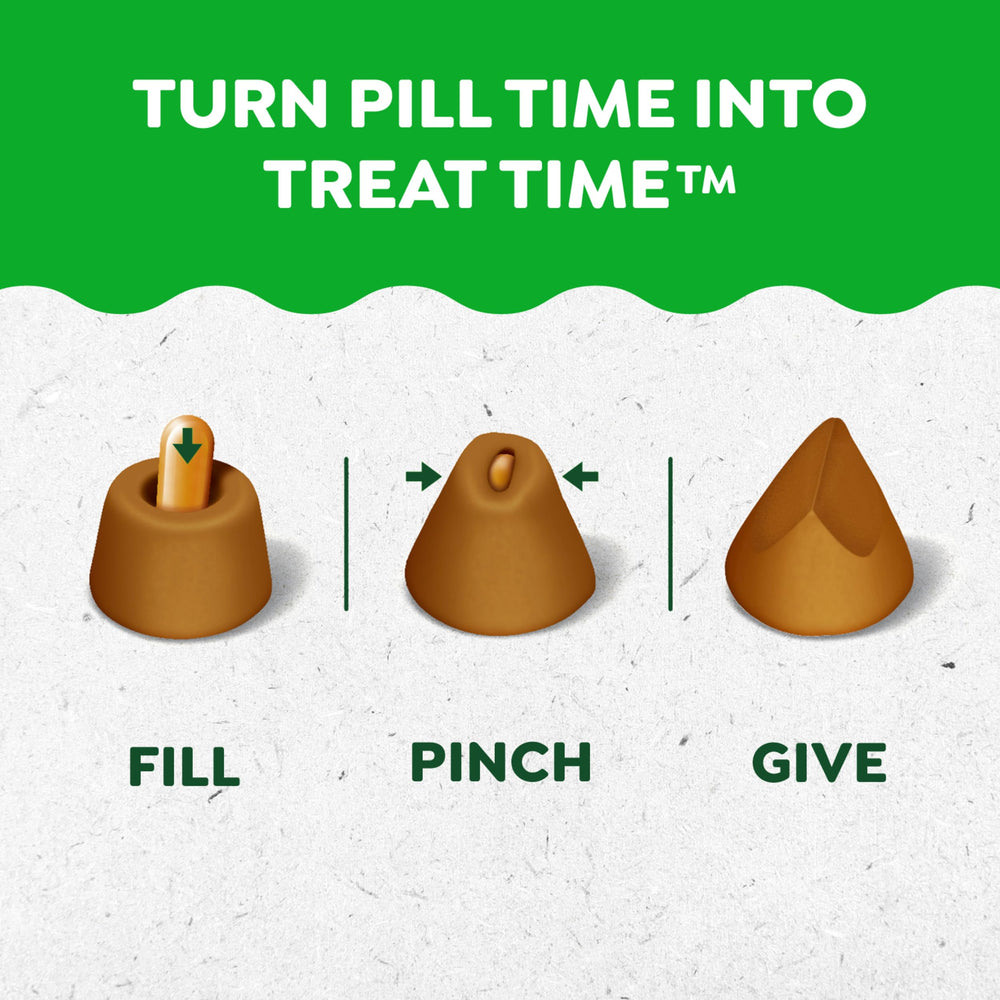 Pill Pockets de Greenies presentan textura suave para administrar medicación fácilmente.