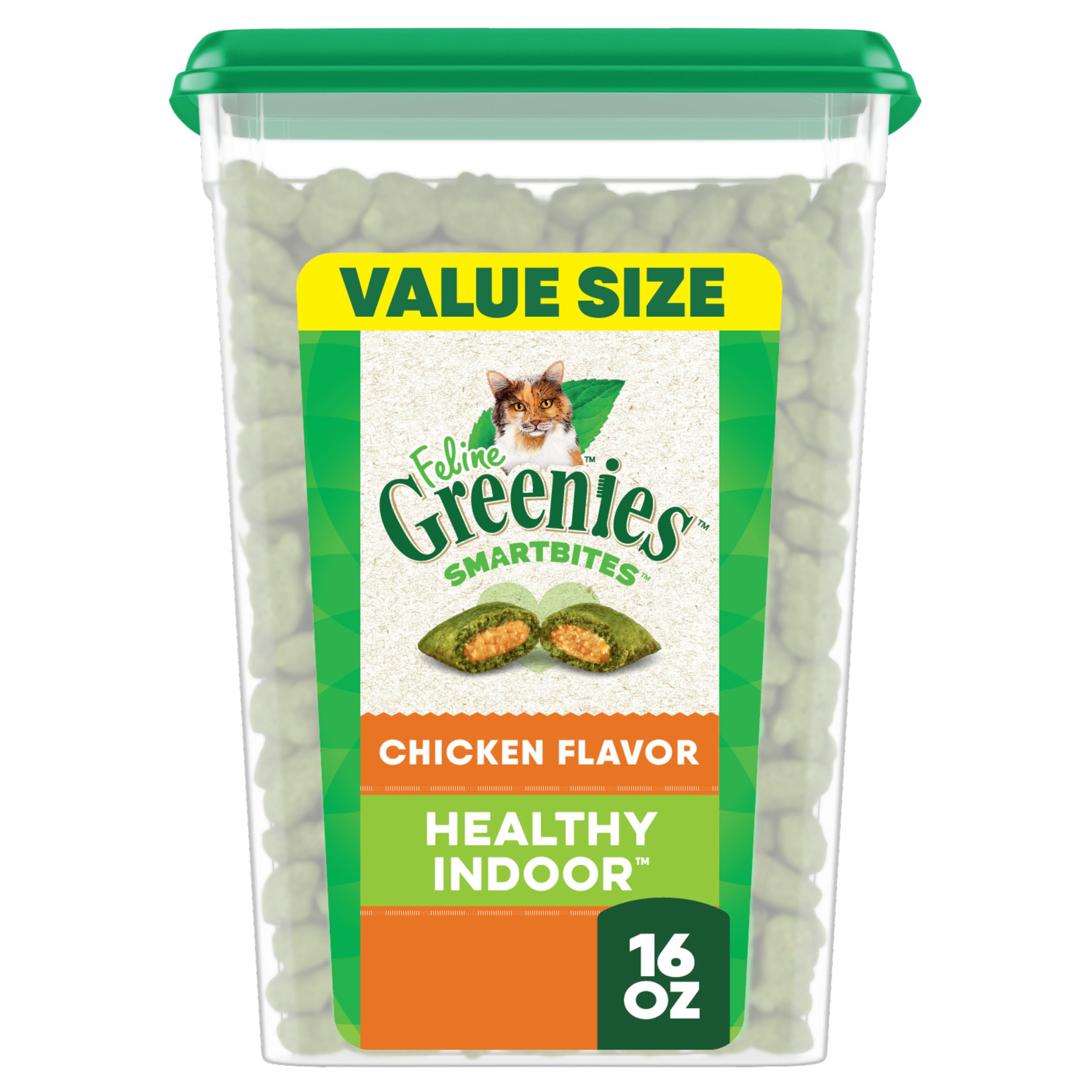 Greenies Smartbites, tubo 16 oz, sabor pollo para premiar sin exceder calorías.