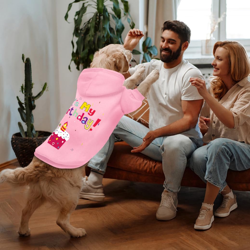 GreenJoy sudadera para perro con capucha rosa, perfecto para días fríos