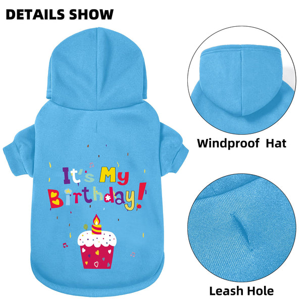 GreenJoy sudadera para perro capucha azul con letras en la espalda para destacar