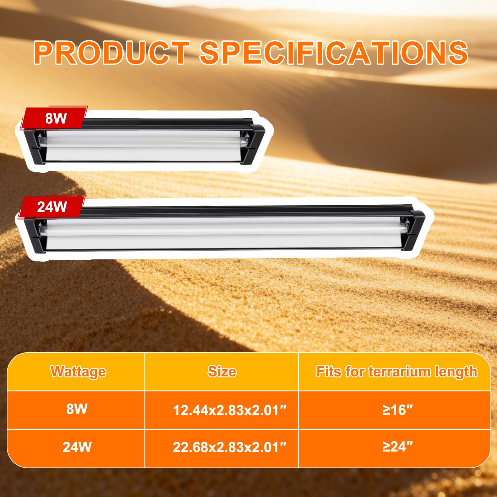 Compatible con múltiples especies: reptiles y anfibios, iluminación estable.