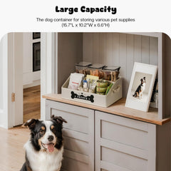 GreenPetopia dog treat container with removable dividers for flexible organization.