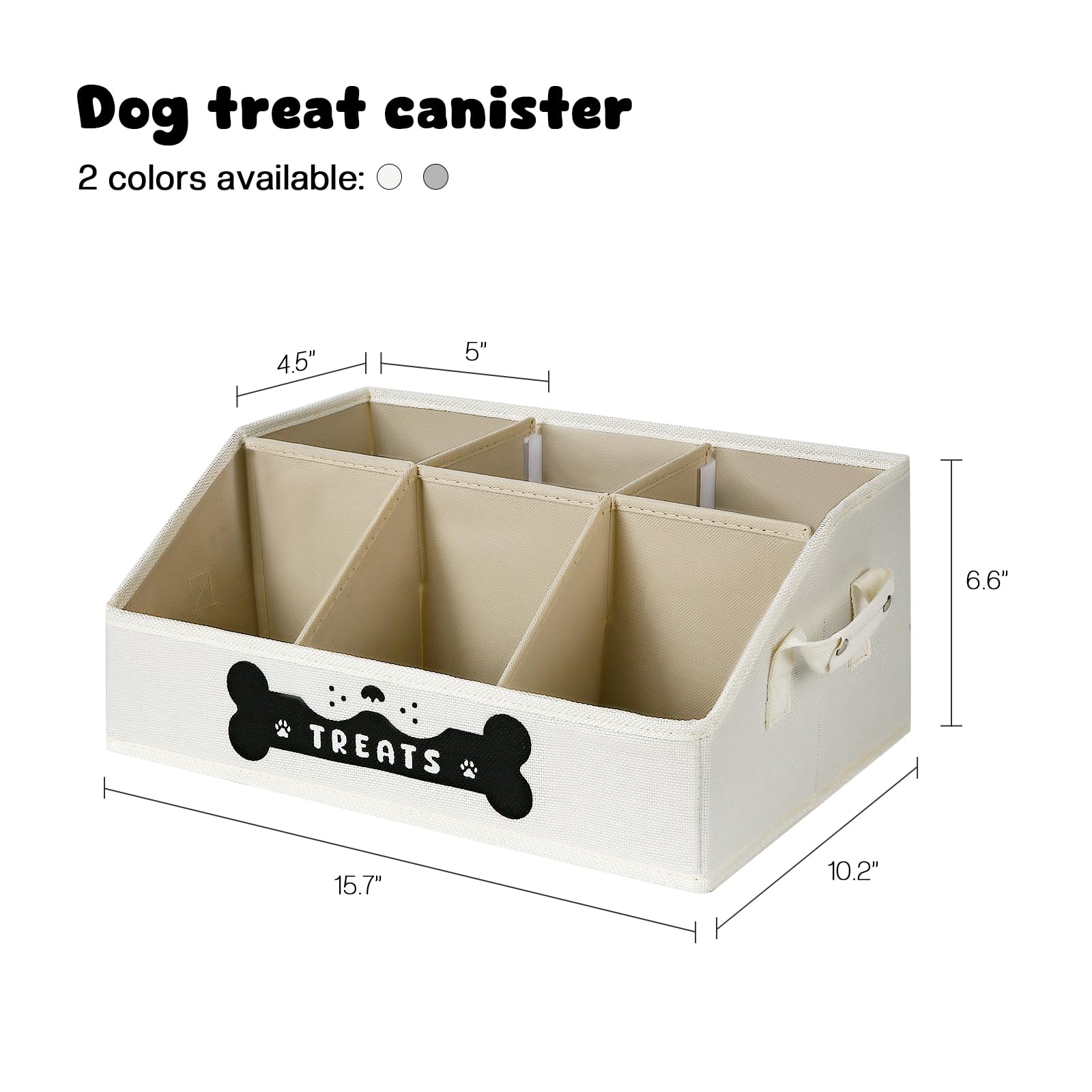 GreenPetopia dog treat container with reinforced PU handles for easy carrying.