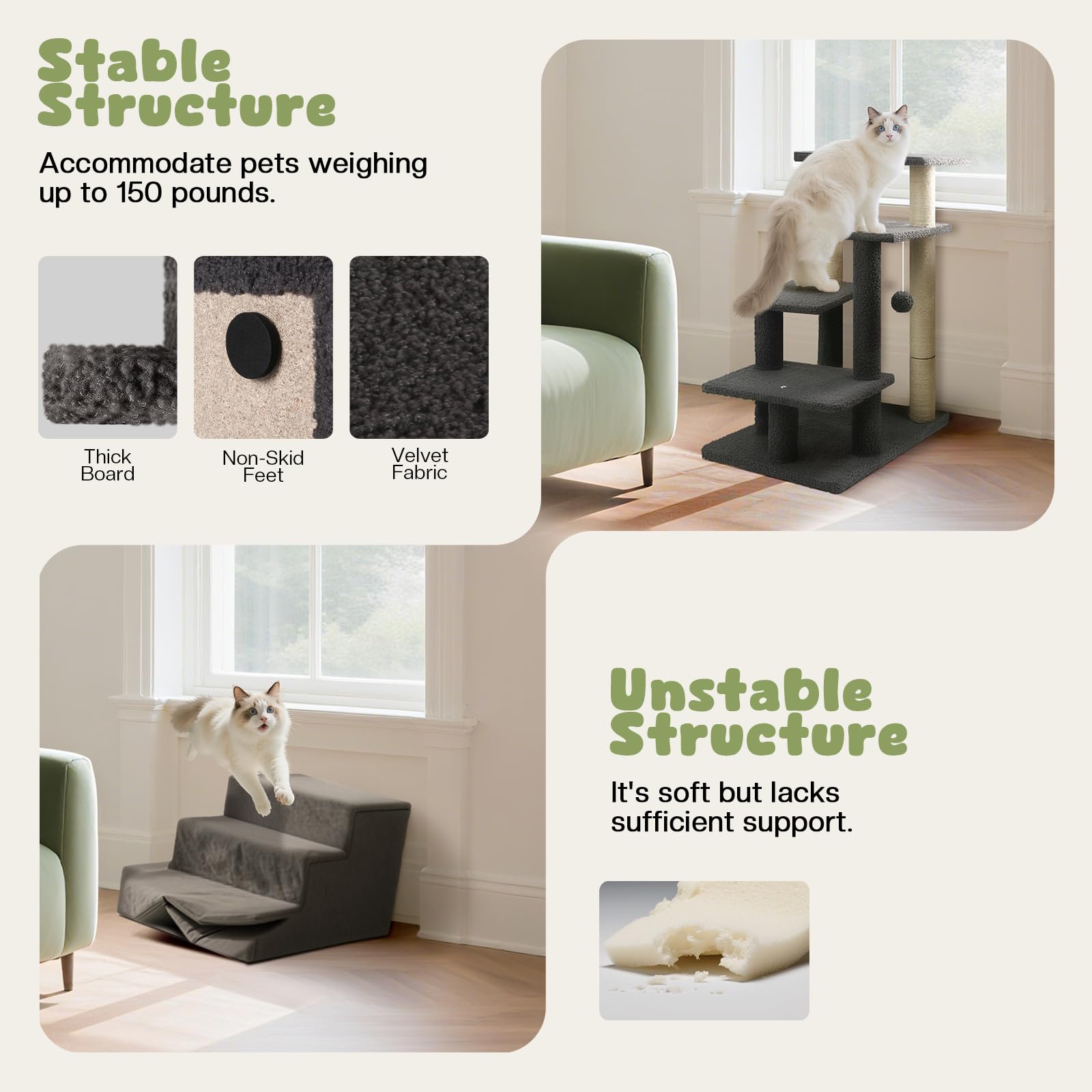 GreenPetopia sisal rasca: dos postes para rascar y juego interactivo.