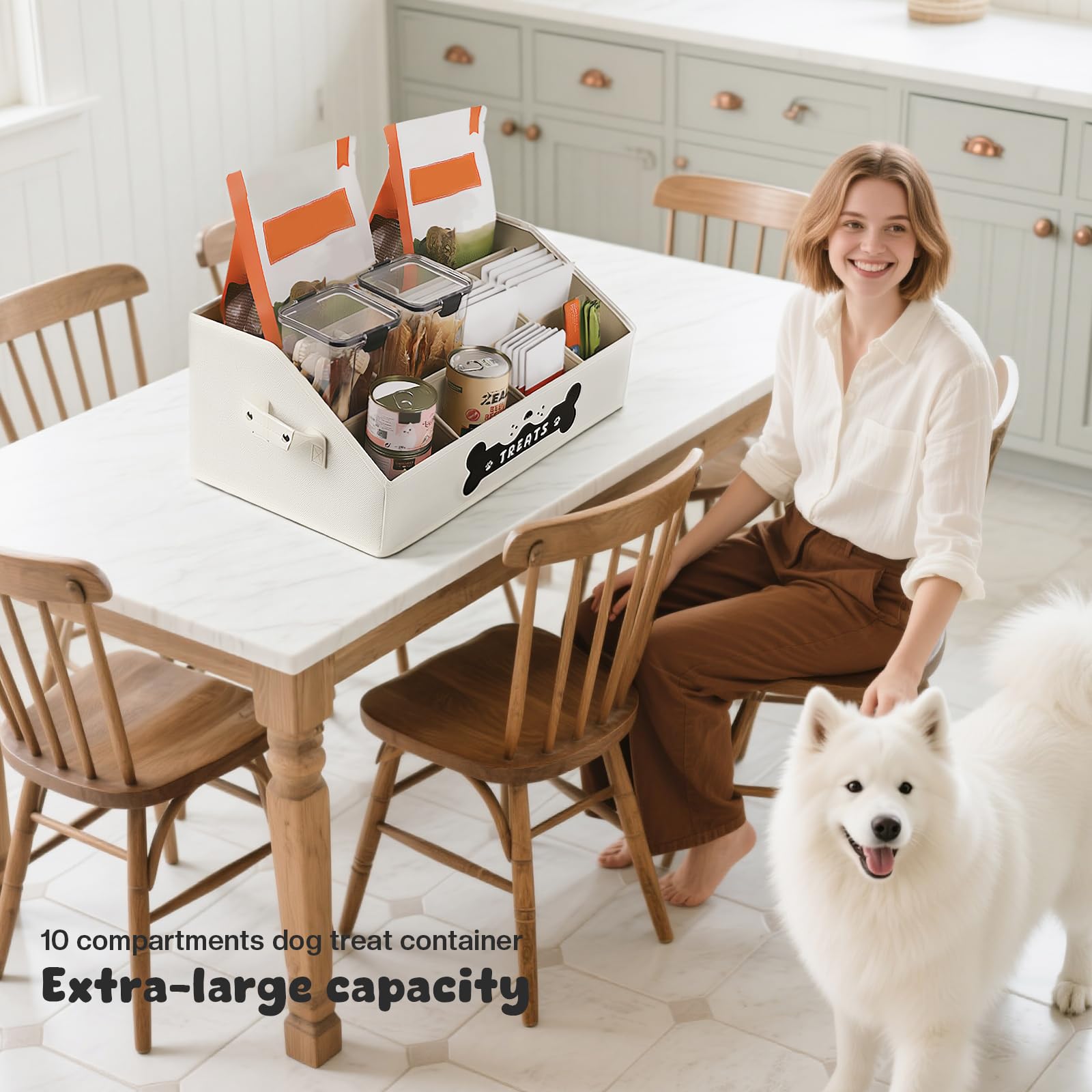 GreenPetopia organizador premios perro, divisiones removibles para flexibilidad