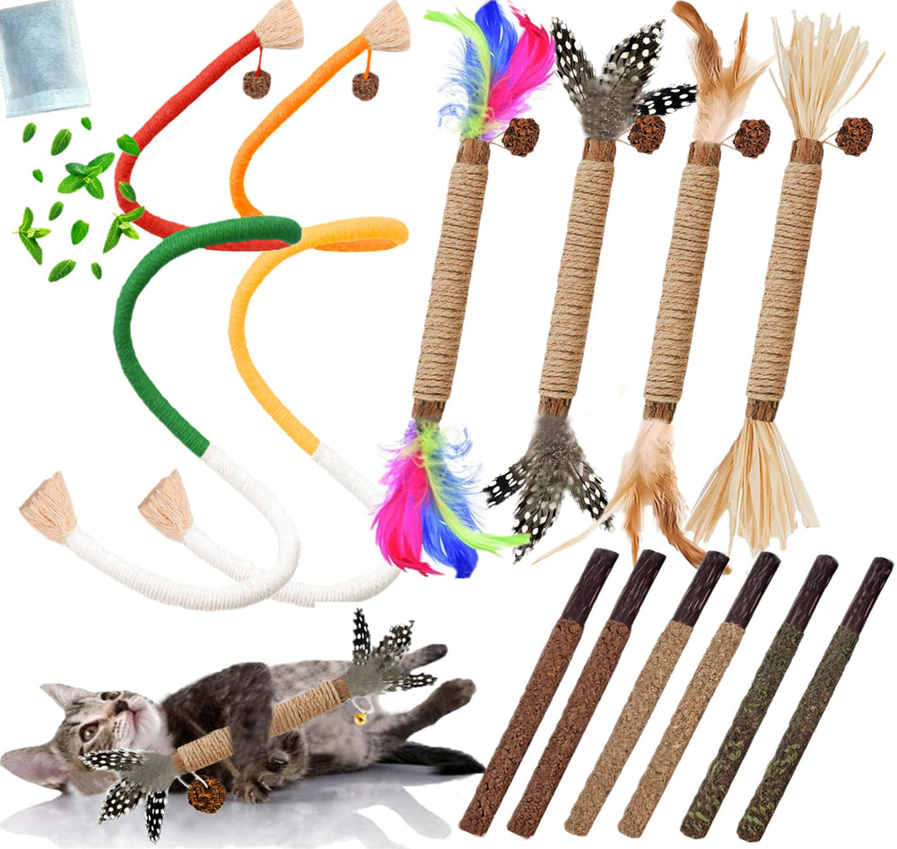GREMBEB juguete para gatos de cuerda con hierba gatera para juego activo