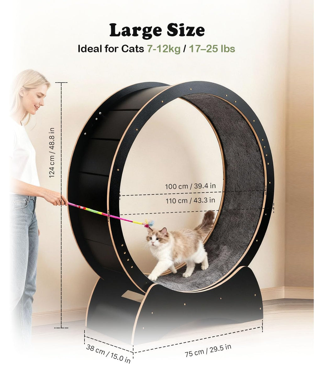 Capacidad de hasta 25 libras con estructura robusta Grevigily para gatos grandes.
