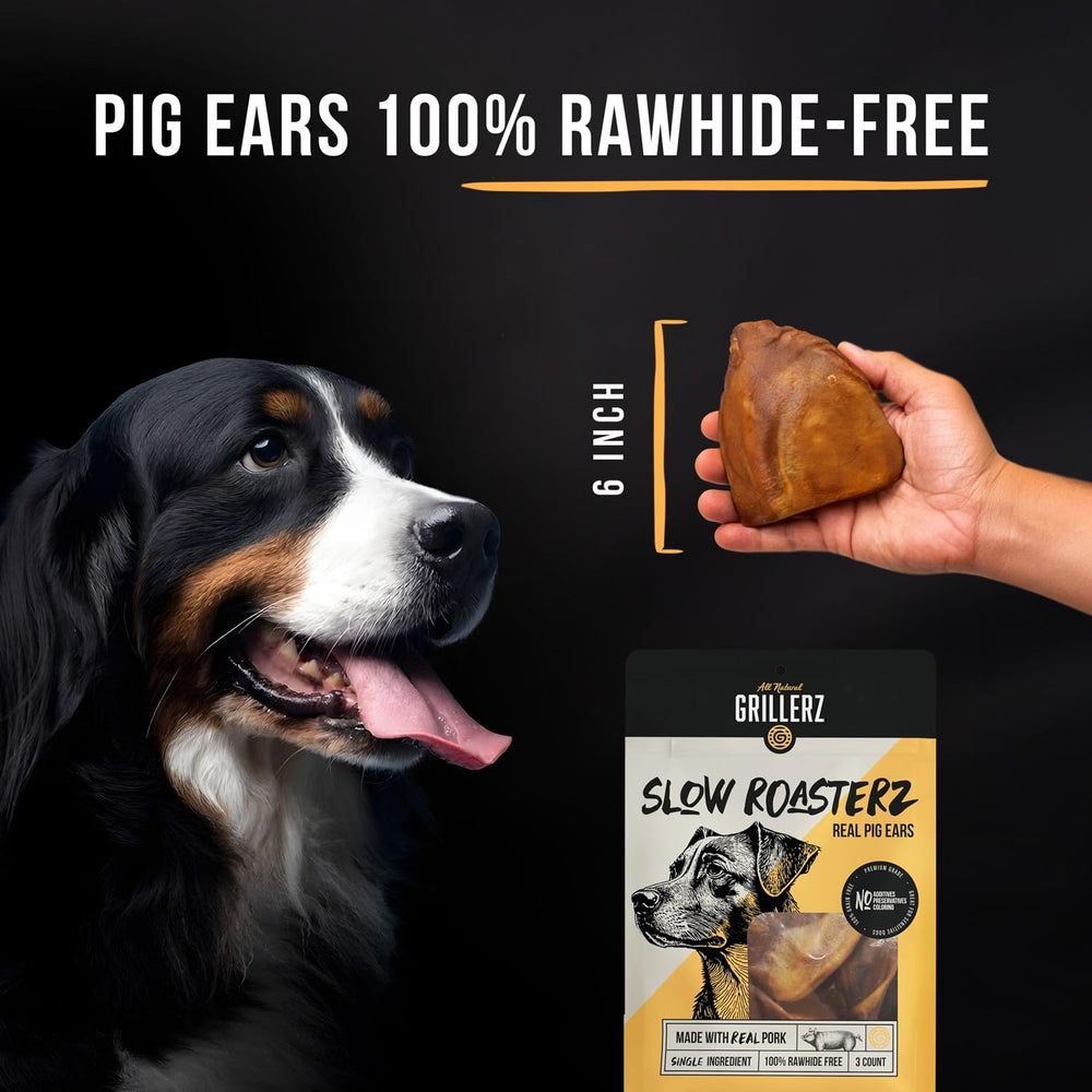 Grillerz orejas de cerdo alta proteína para perros activos.