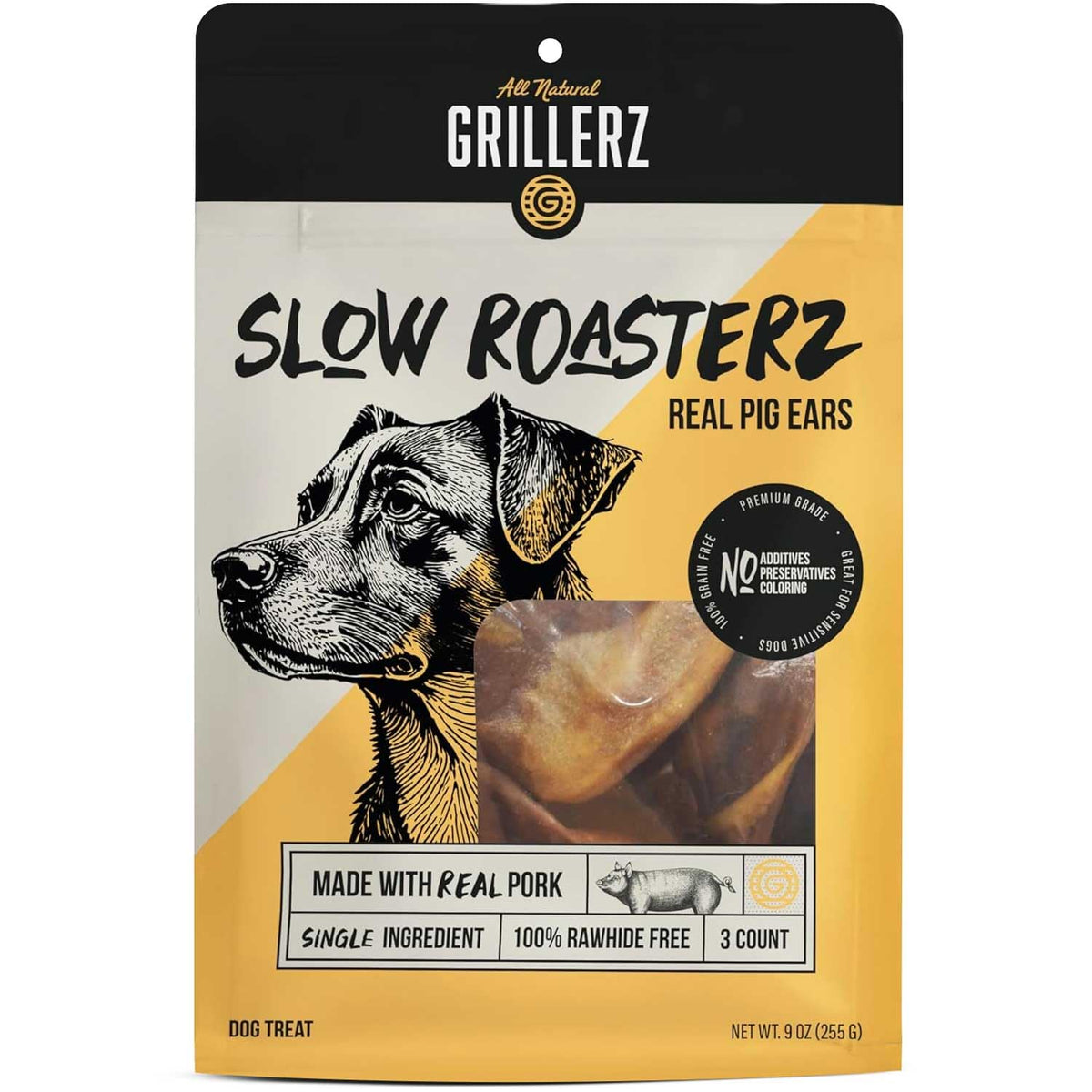 Grillerz Scott orejas de cerdo 12 unidades para perros, snack natural y sabroso.