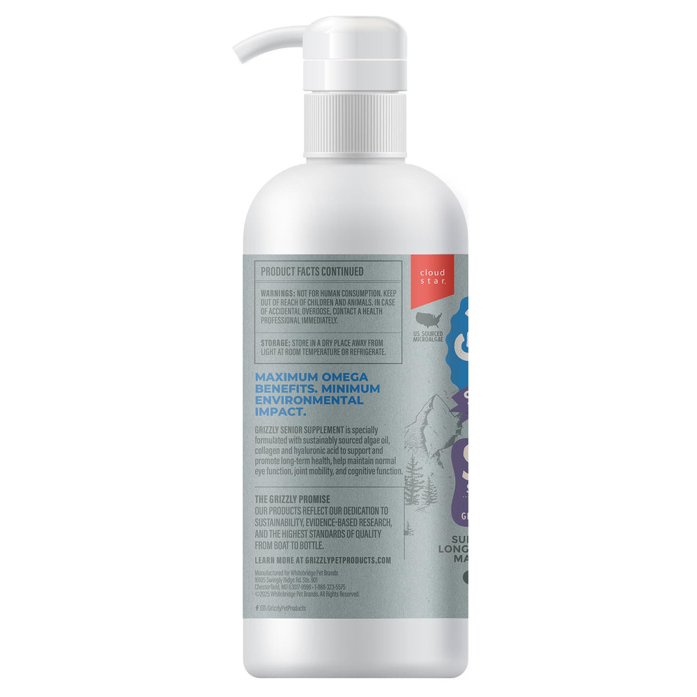 Grizzly Life Stage Liquid, envase 16oz, fácil almacenamiento y uso diario.