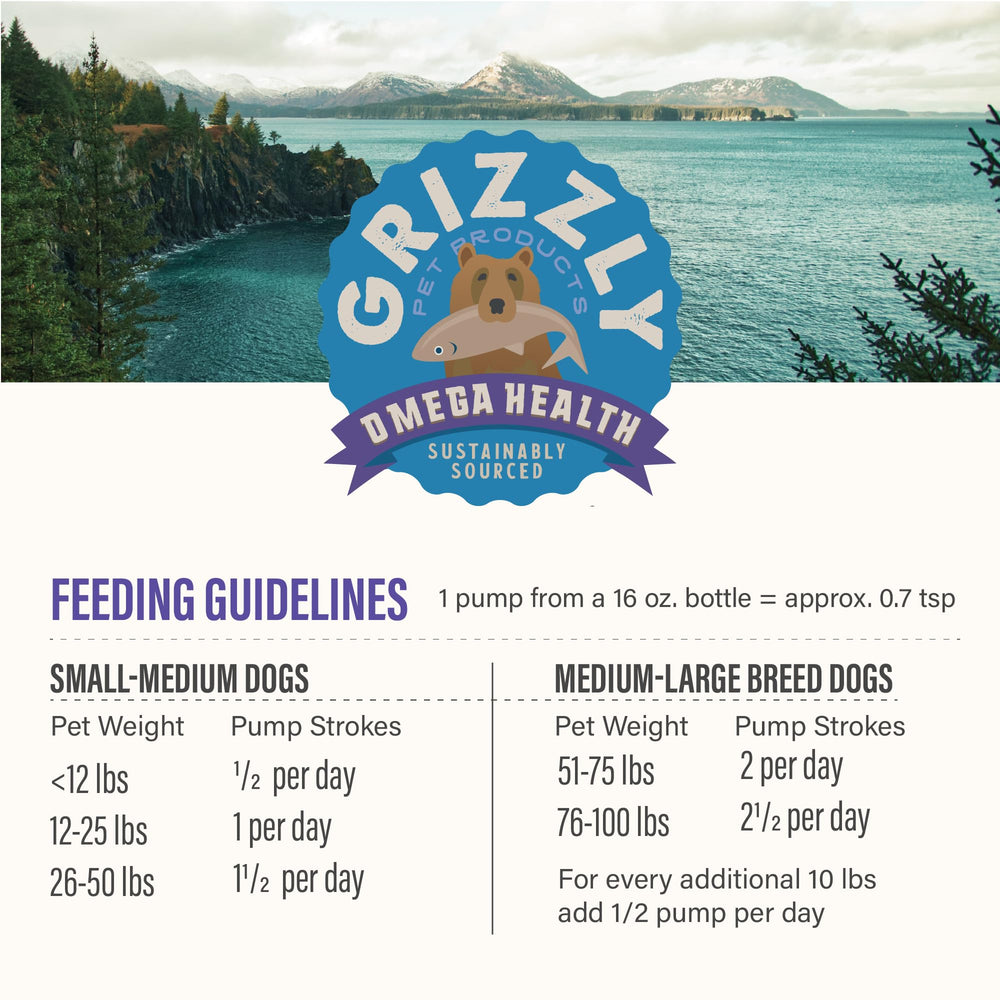 GRIZZLY PET PRODUCTS Omega Health: beneficios para piel y pelaje de perros y gatos.