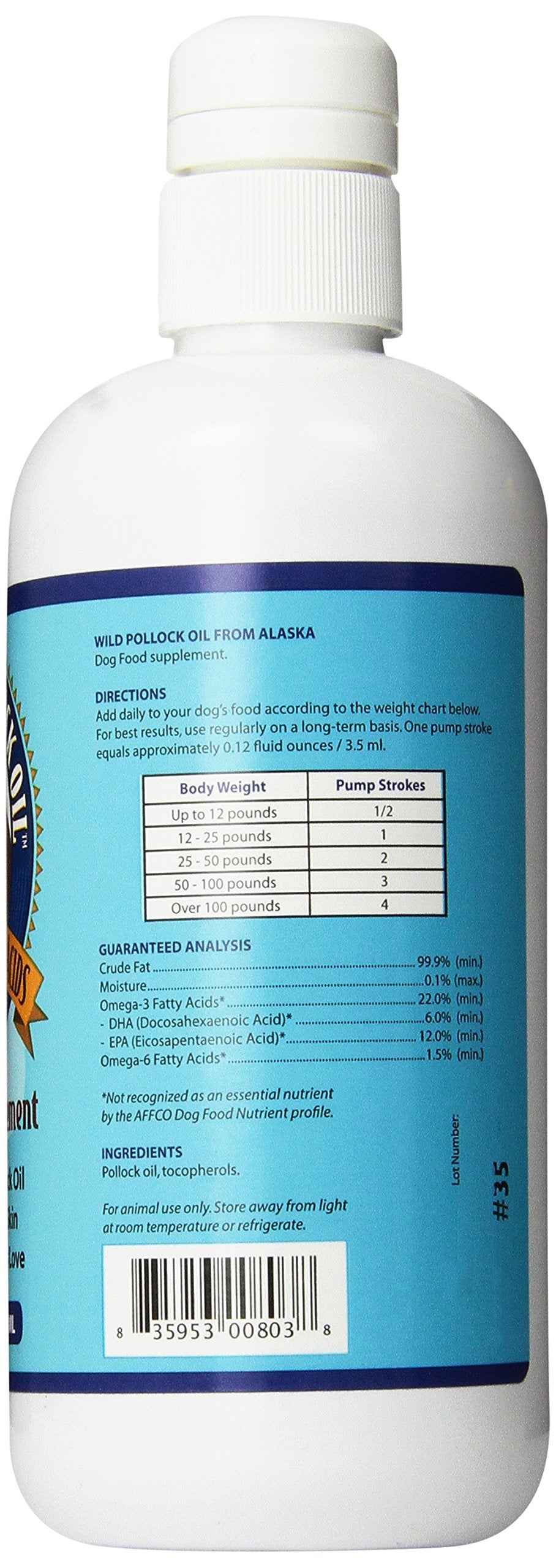 Grizzly Pollock Oil, etiqueta NASC certificada para seguridad y calidad
