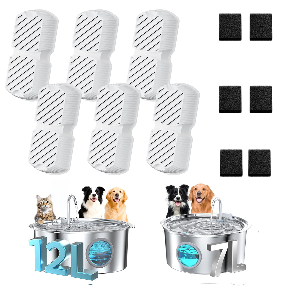 GROOKPET bebedero para perro grande, vista frontal, facilita beber agua fresca.