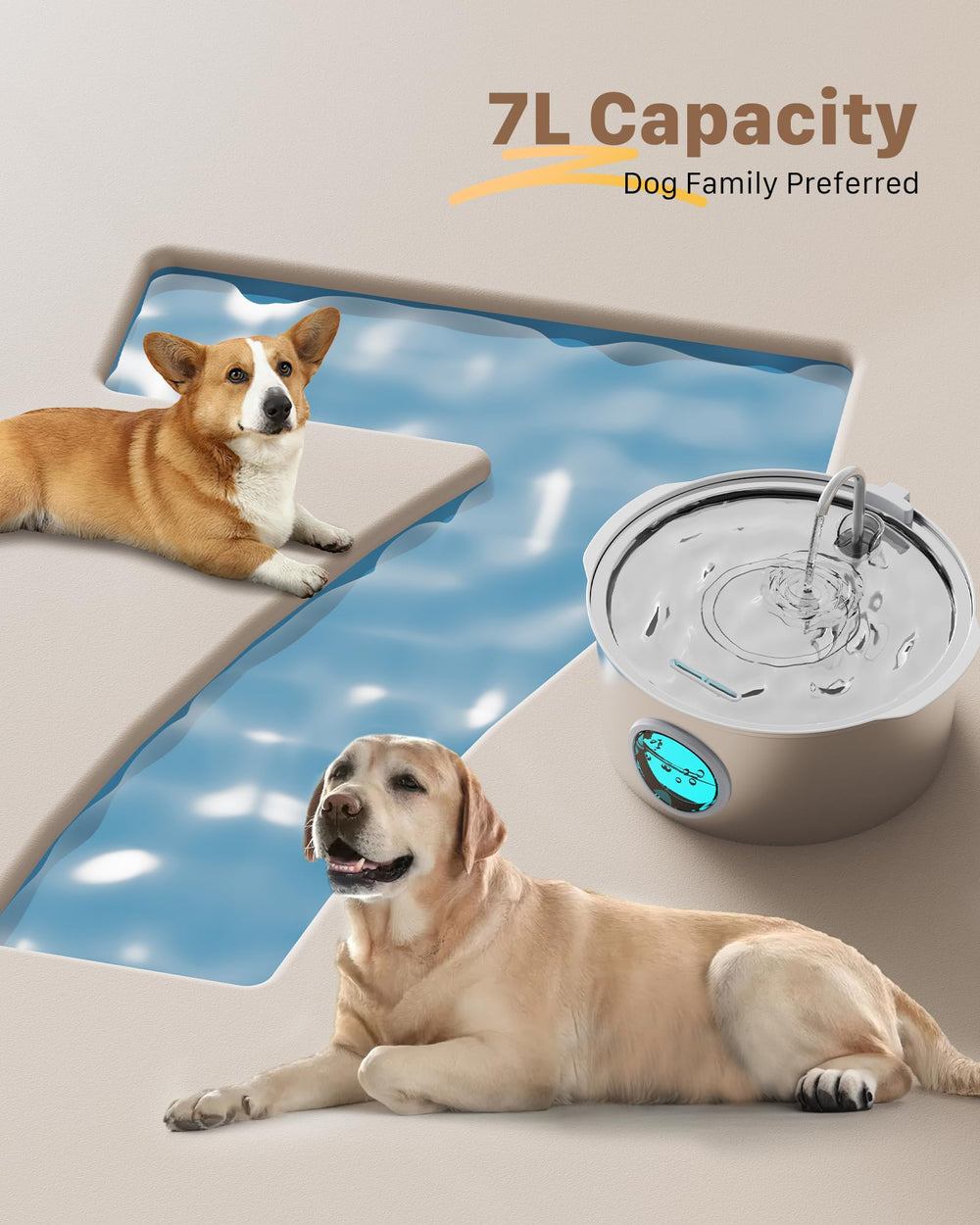 GROOKPET con mango ergonómico facilita mover la fuente durante la limpieza o cambio de ubicación.