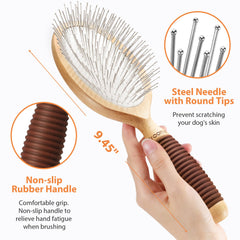 Cepillo Groomage con madera de haya, diseño duradero y ecológico.