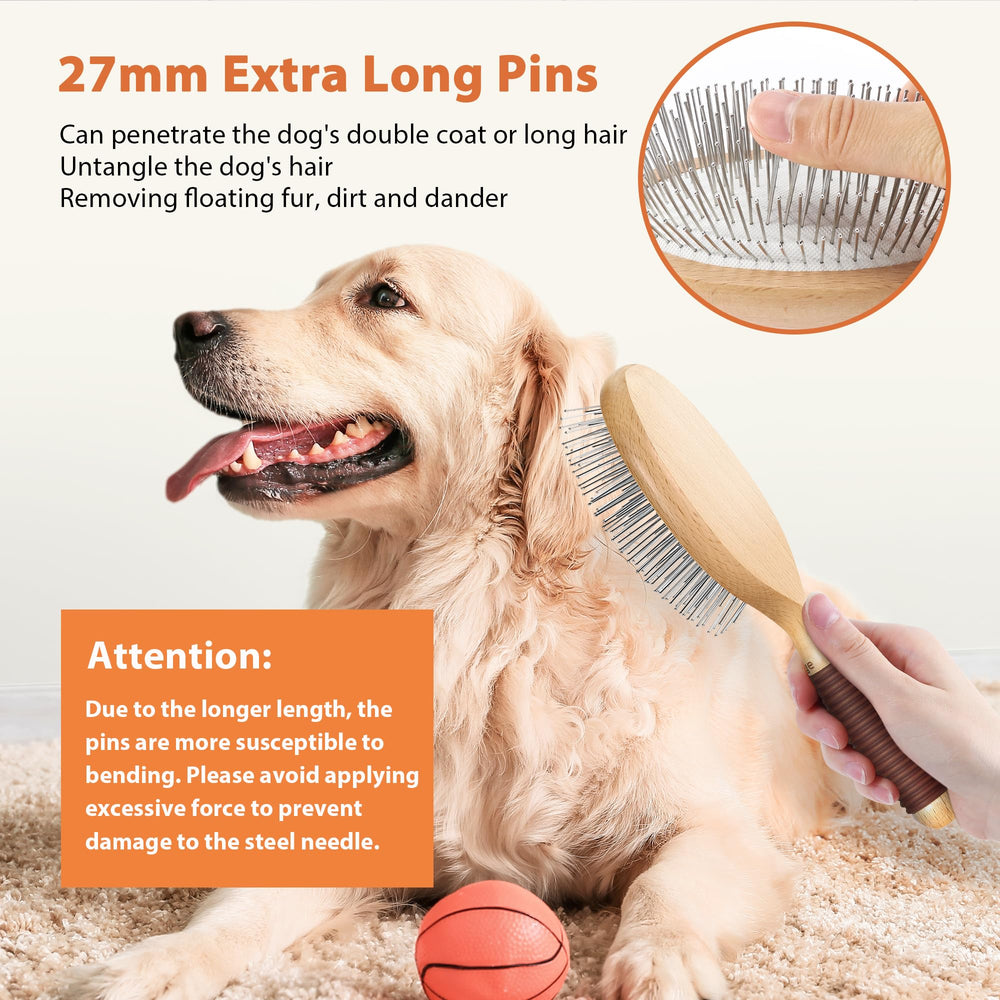 Mango ergonómico Groomage antideslizante para un agarre cómodo durante cepillados.