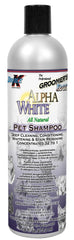 Groomer's Edge Alpha White, champú 16oz, etiqueta visible para resaltar el blanco