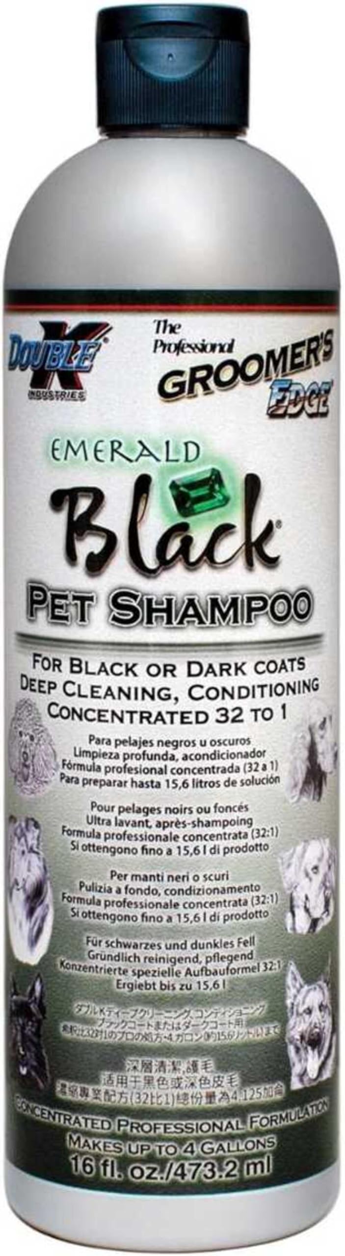 Groomers Edge Emerald Black champú en botella para negro brillante