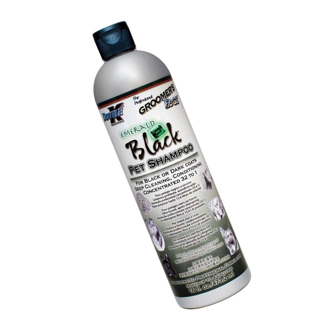 Groomers Edge Emerald Black etiqueta con instrucciones de uso