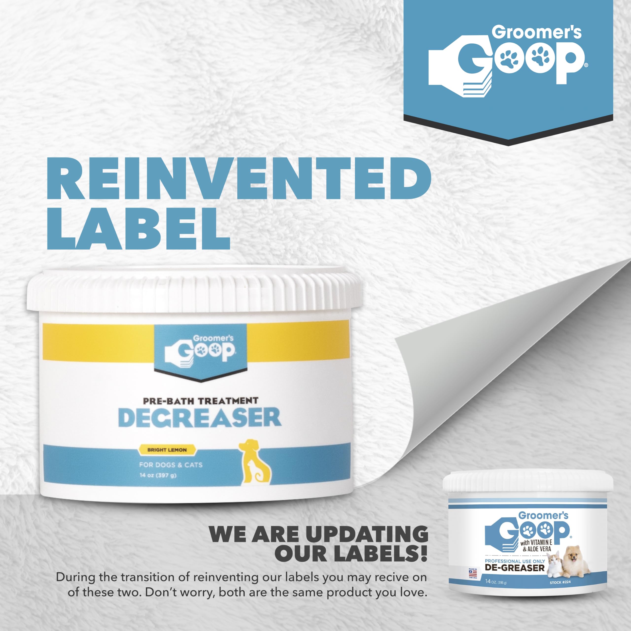 Groomers GOOP desengrasante limpieza profunda del pelaje para grasa y suciedad.