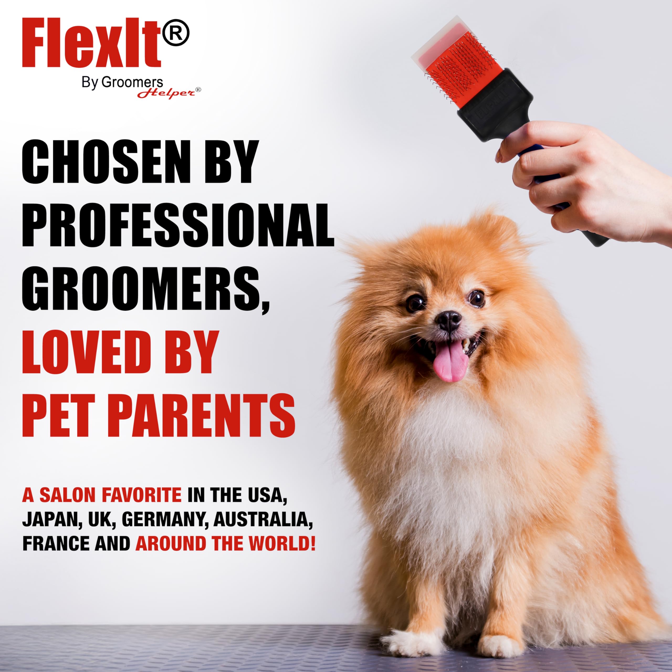 FlexIt de Groomers Helper, cabeza flexible que sigue la silueta del perro.
