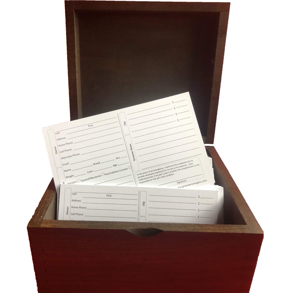 Groomers Margins tarjetas-cliente-perros-5x8-datos-cliente-organization facilita gestionar perfiles y contactos