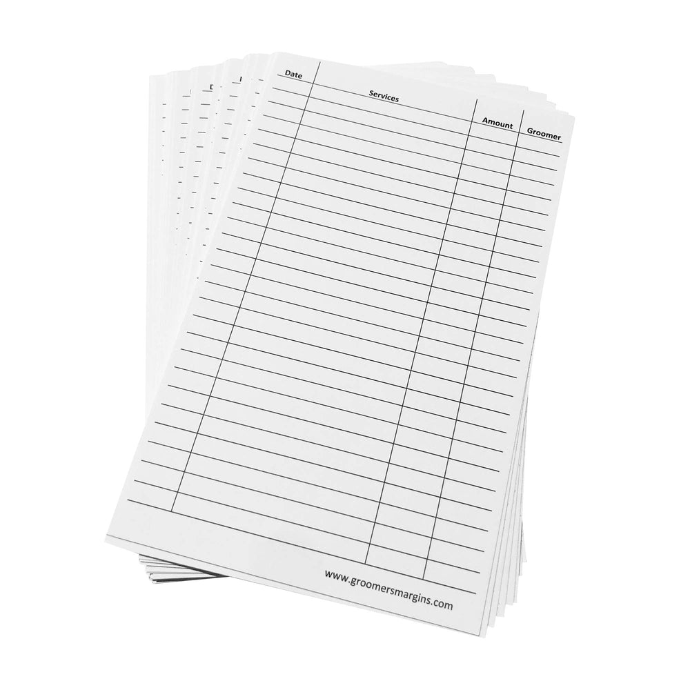 Groomers Margins tarjetas-cliente-perros-5x8-espesor-extra mayor durabilidad para uso diario