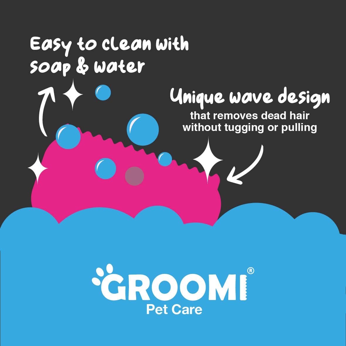 Groomi Tool para caballos, mantiene el pelaje limpio y ordenado.