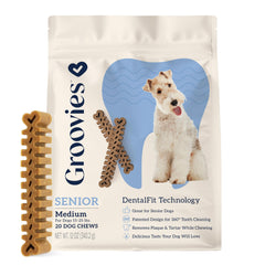 Groovies DentalFit limpia dientes con acción suave para perros mayores