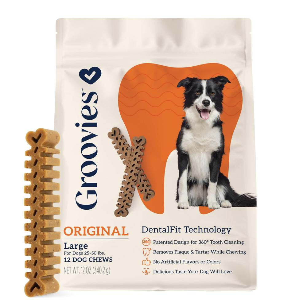 Groovies, paquete dentales flexible 12oz para limpieza diaria del perro